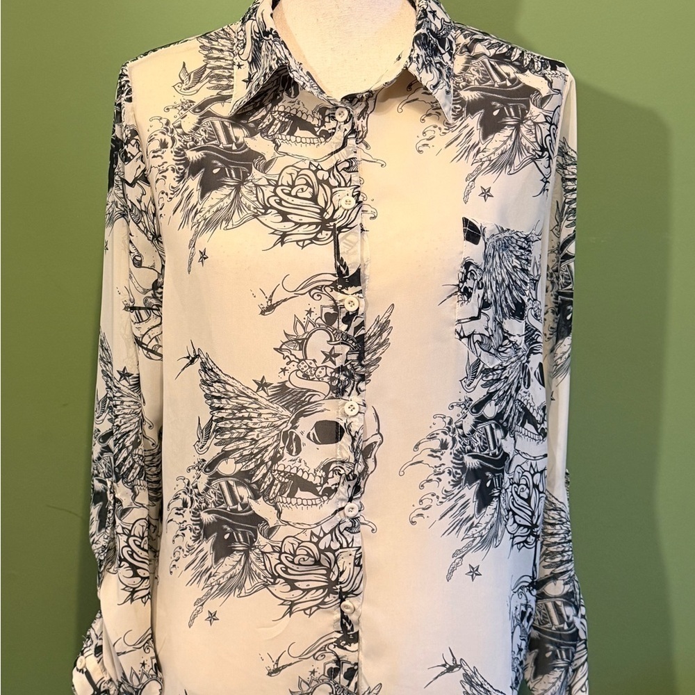 Stella Tweed Cream and Black Graphic Shirt